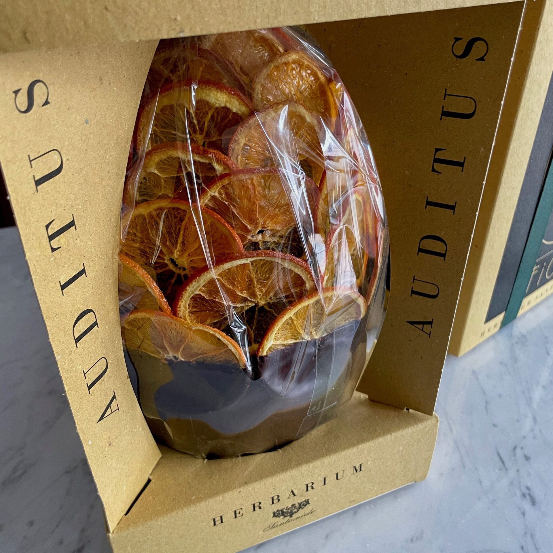 Dark Chocolate Easter Egg with Dried Orange Slices